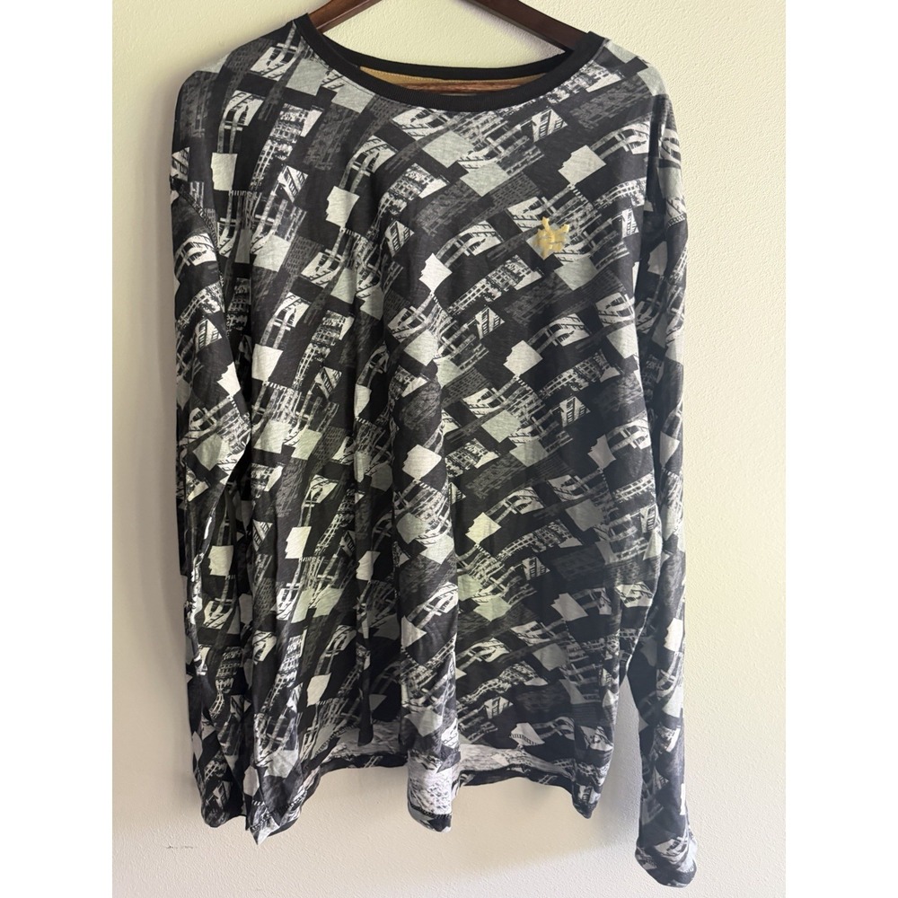 Zoo‎ York Sleep Top XL Anthracite Cityscape Print Long Sleeve NWT Men's